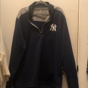 MLB Navy and Gray Zip-Up Sweater